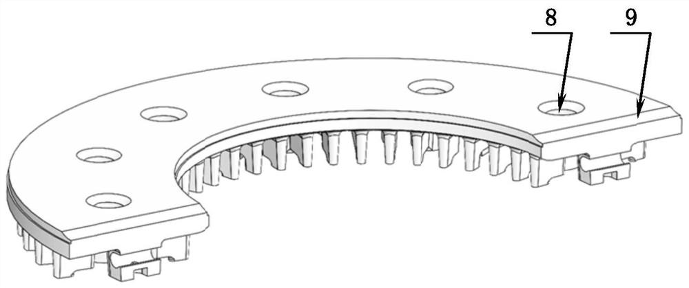 A split wheel mounted brake disc