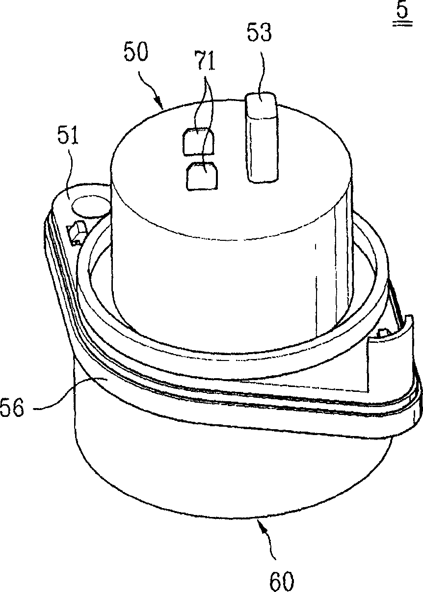 Watertight structure of device for detecting wash water for washer