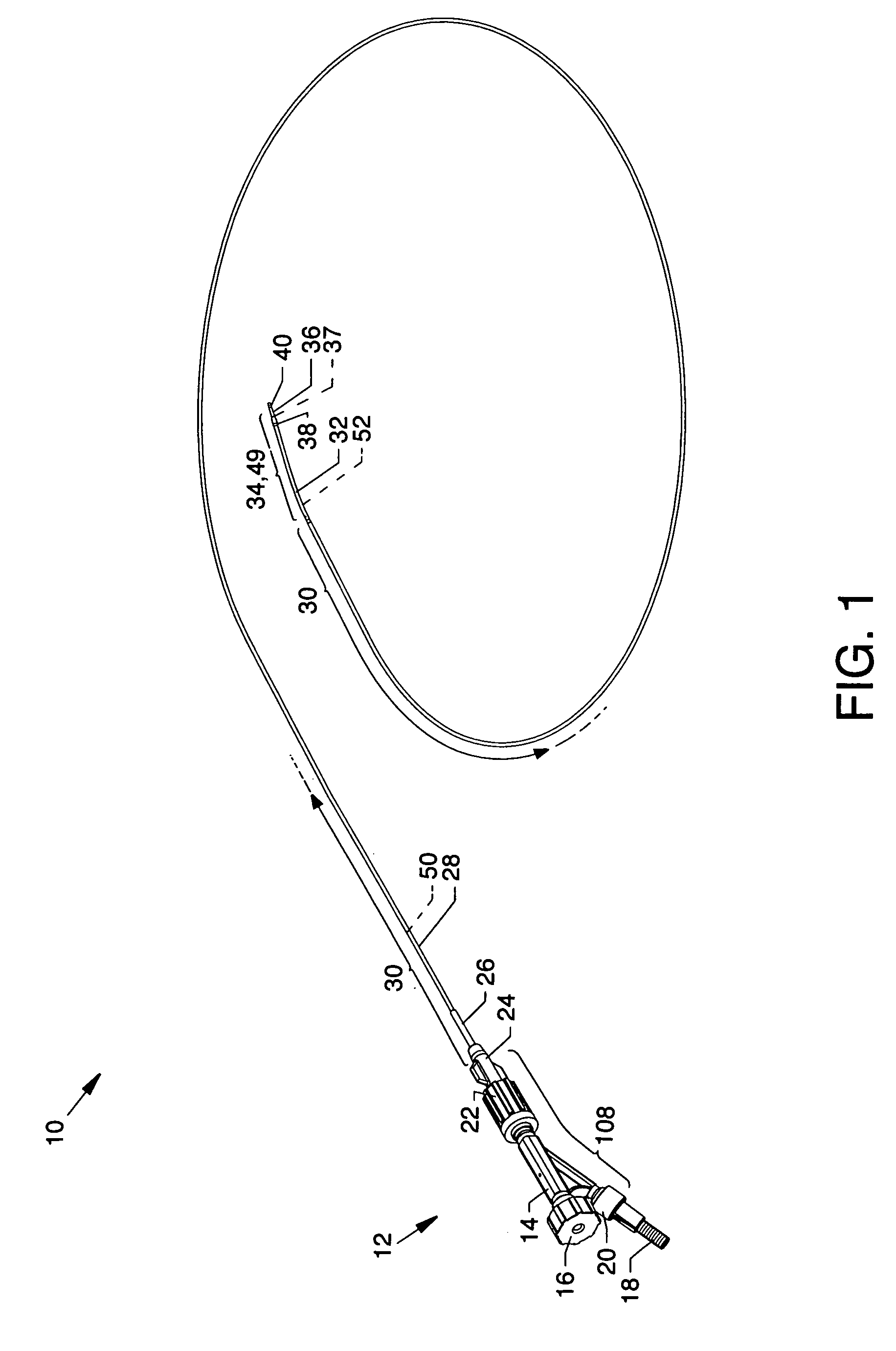 Forwardly directed fluid jet crossing catheter