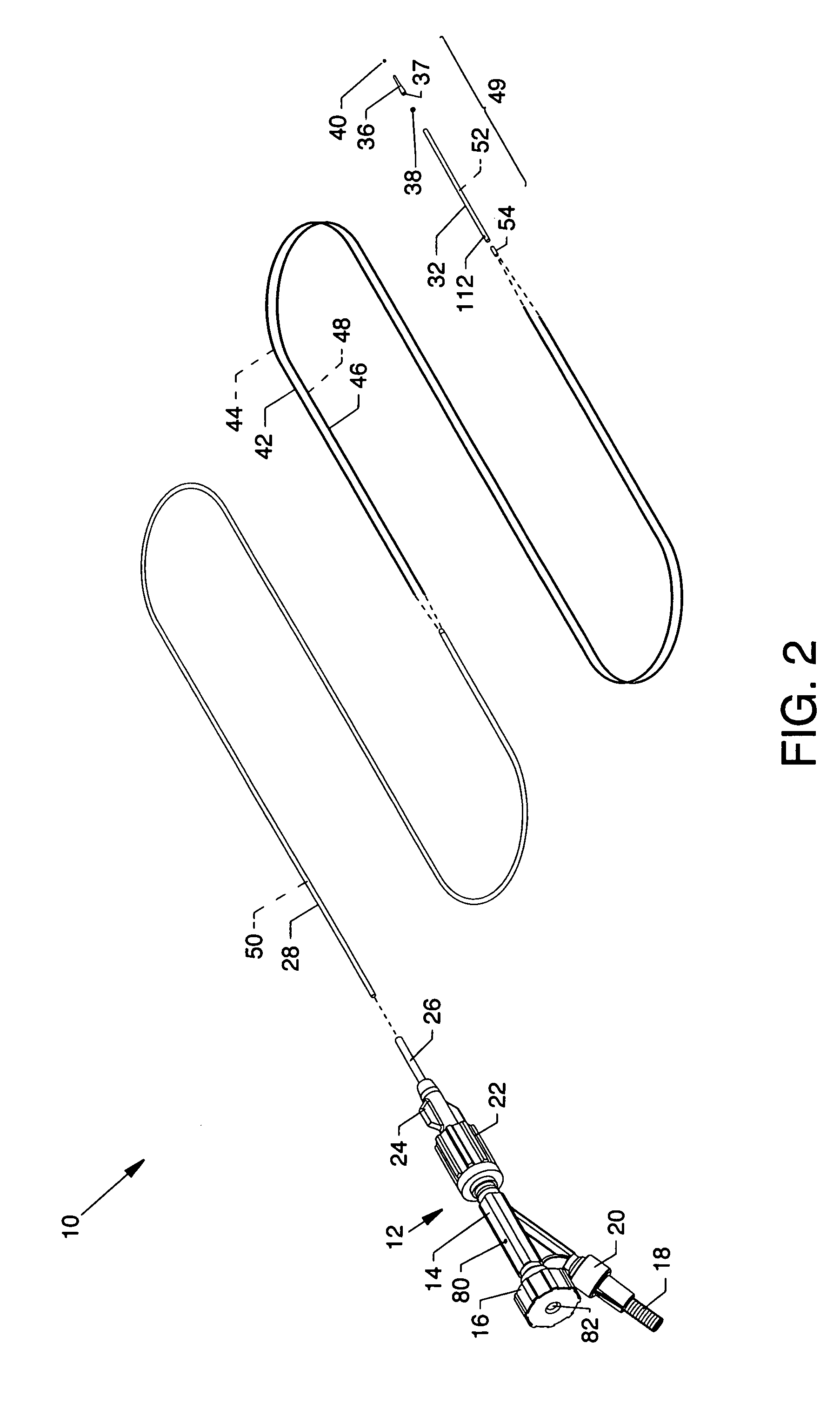 Forwardly directed fluid jet crossing catheter