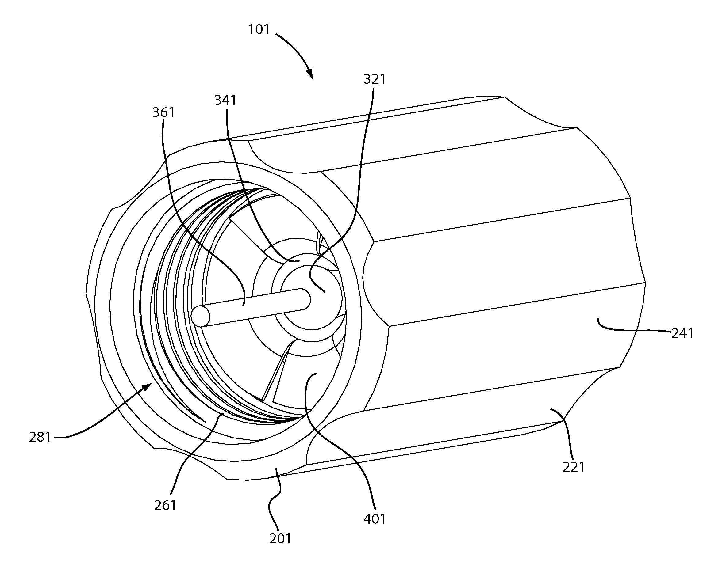 CATV port terminator with contact-enhancing ground insert