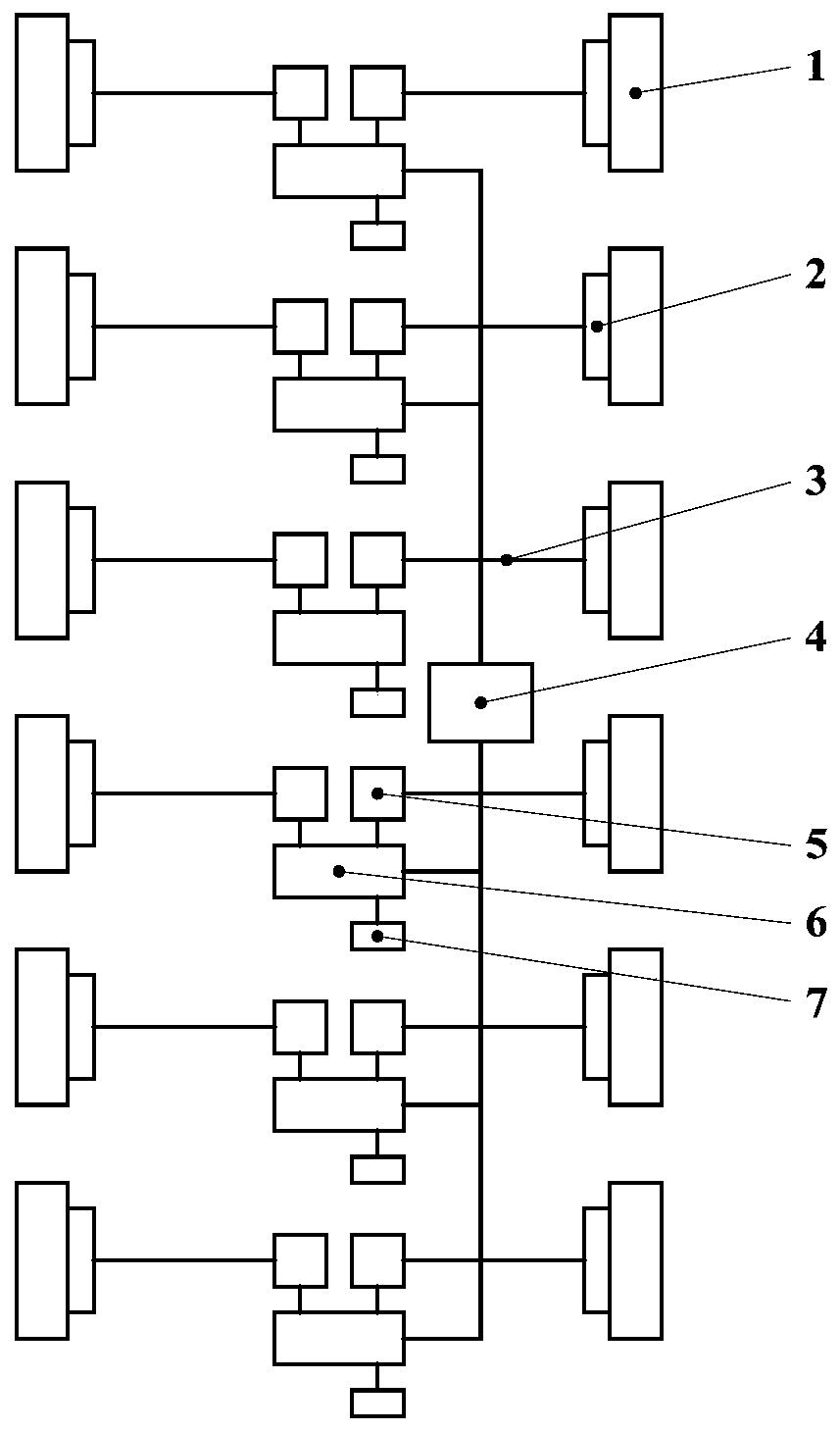 Distributed all-electric drive system and grouping control method