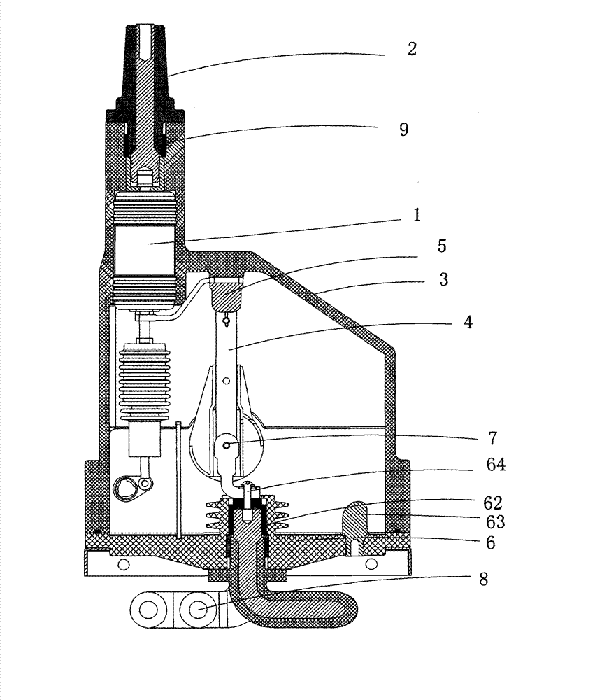 Three-phrase integration solid insulating looped network switch device