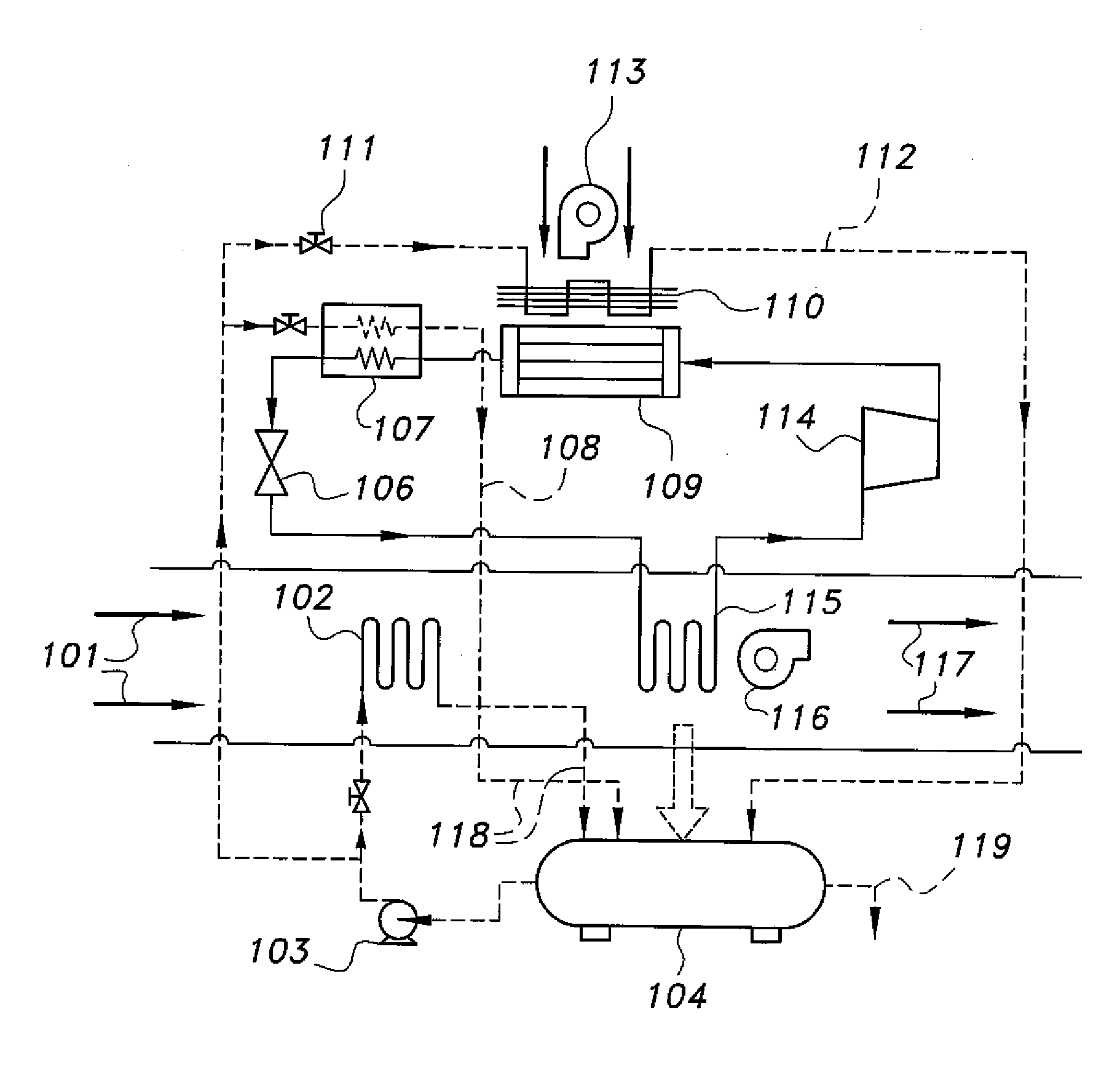 Air conditioning system with pre-cooler