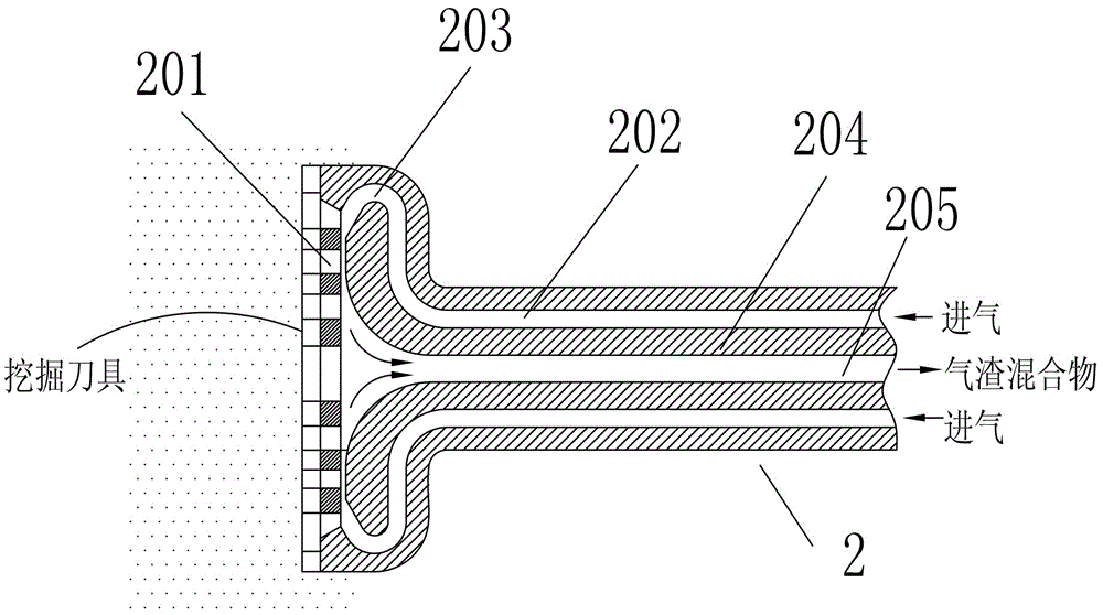 Tunnel boring machine residue discharging device and trenchless tunnel boring machine provided with device