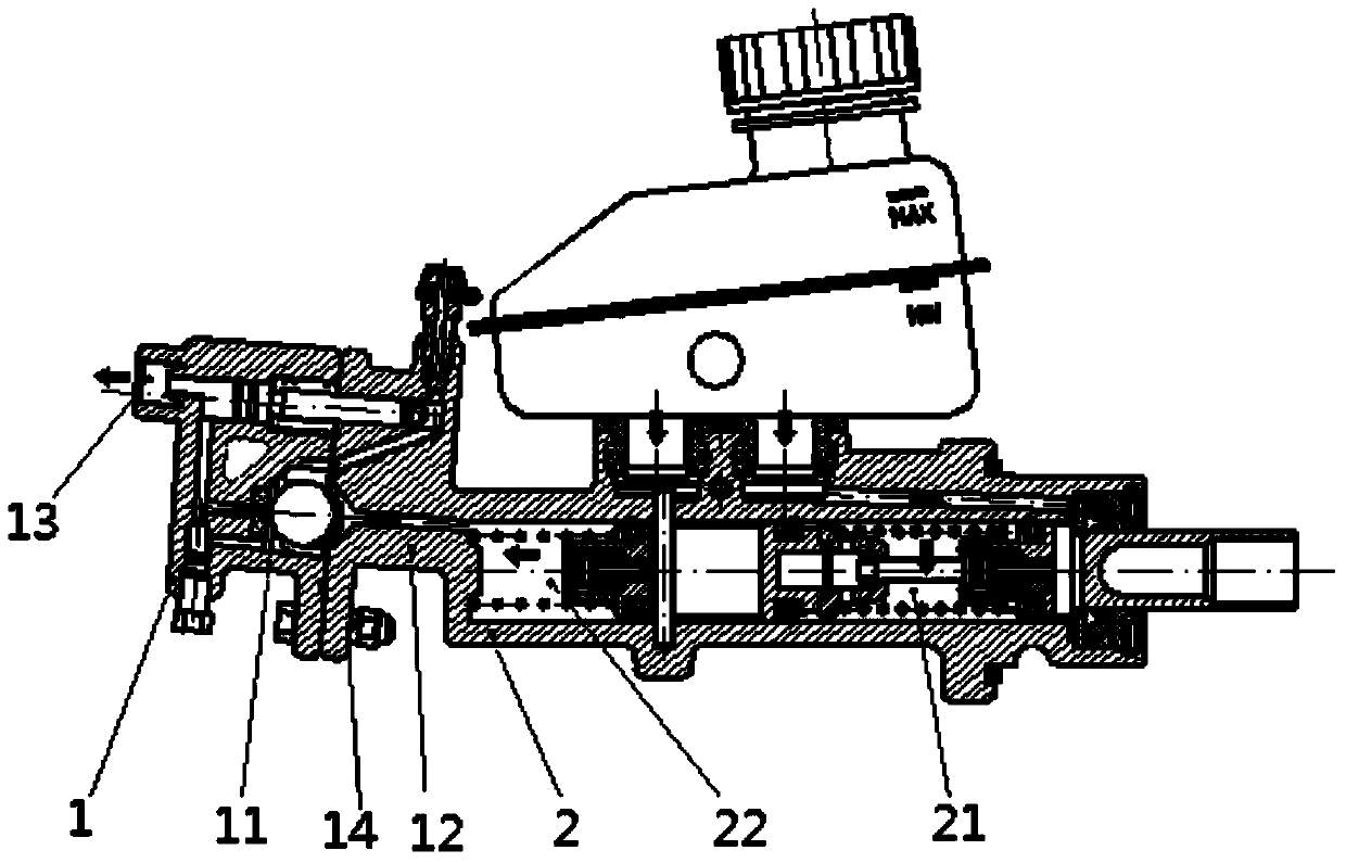 Brake master pump with inertia proportional valve