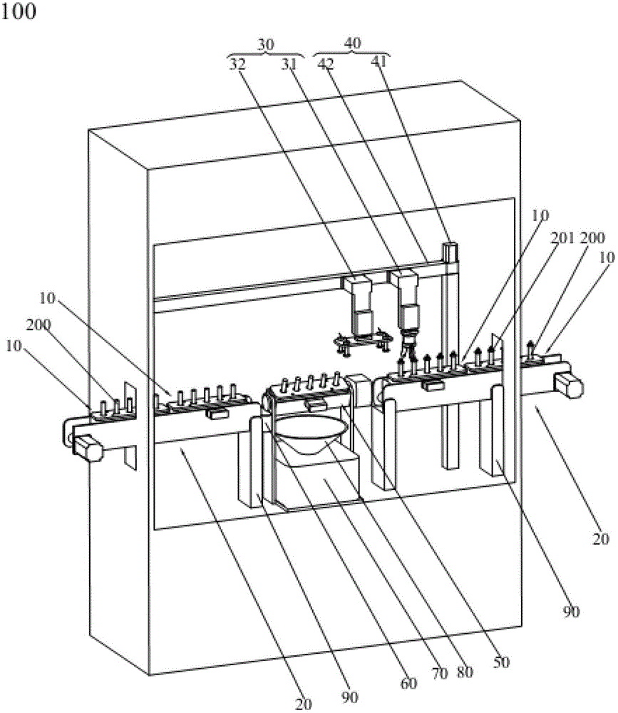 Facility for automatically collecting waste liquid in volumetric flasks