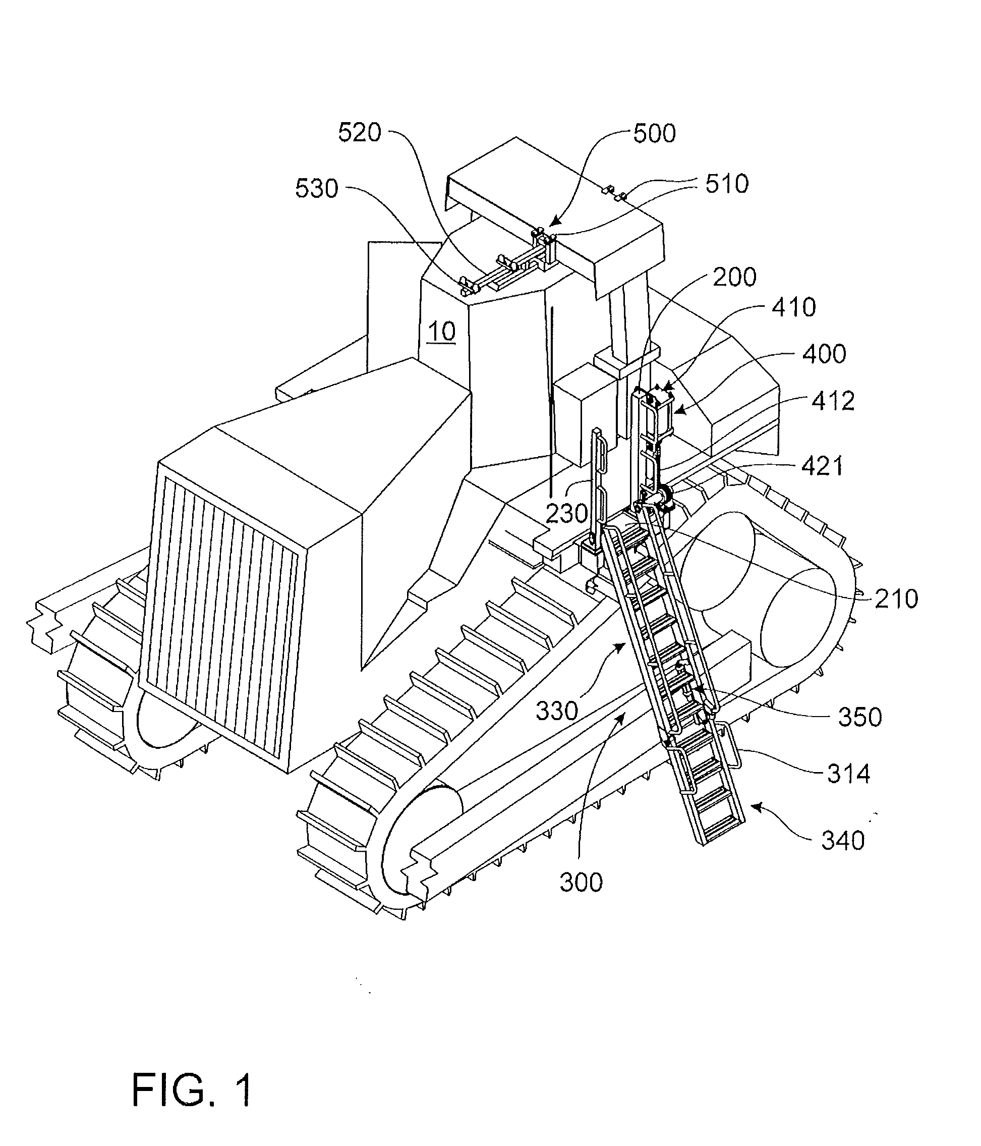 Ladder assembly for equipment