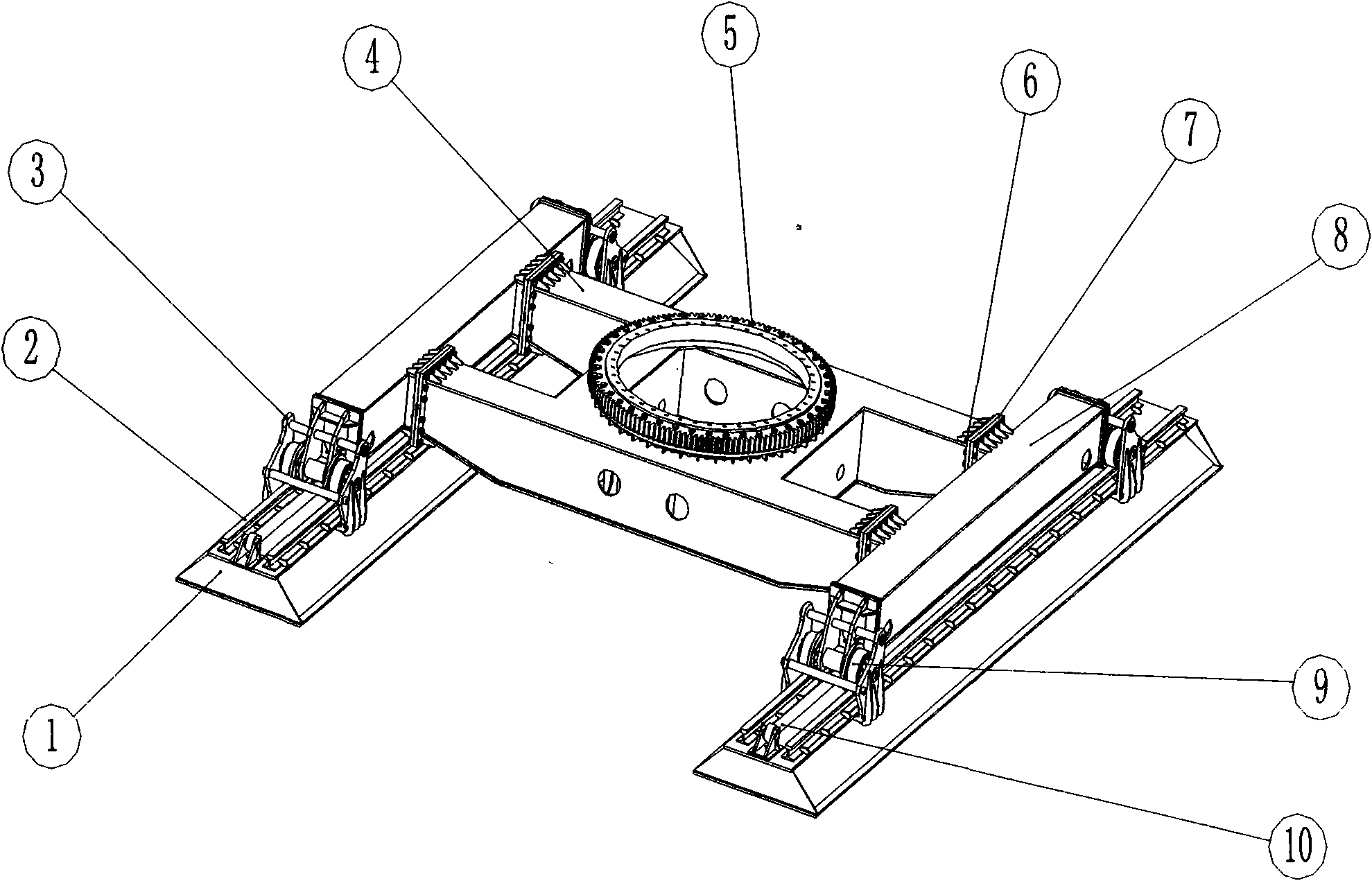 Heavy hydraulic walking chassis