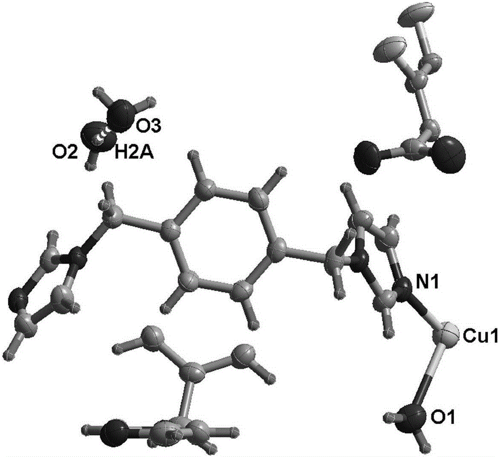 Tetranuclear water cluster copper-containing coordination polymer with mixed ligand, and preparation method thereof