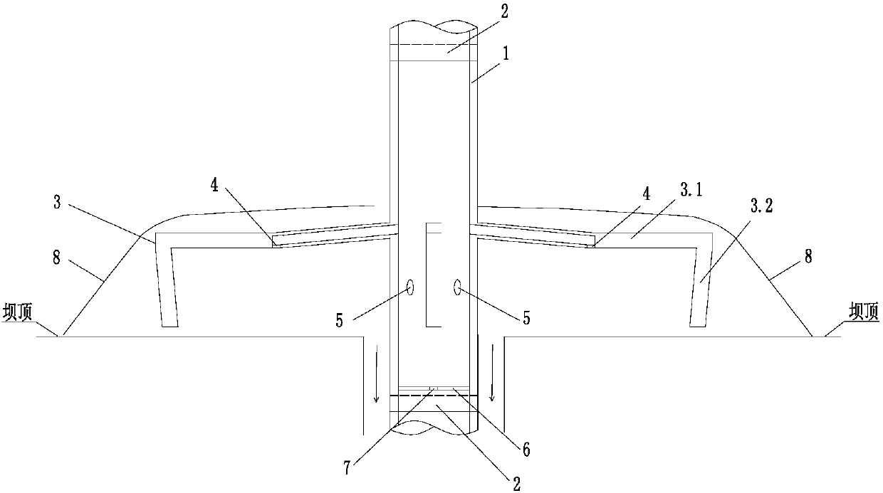 A jet stirring device for filling the voids of a coarse-grained material dam body