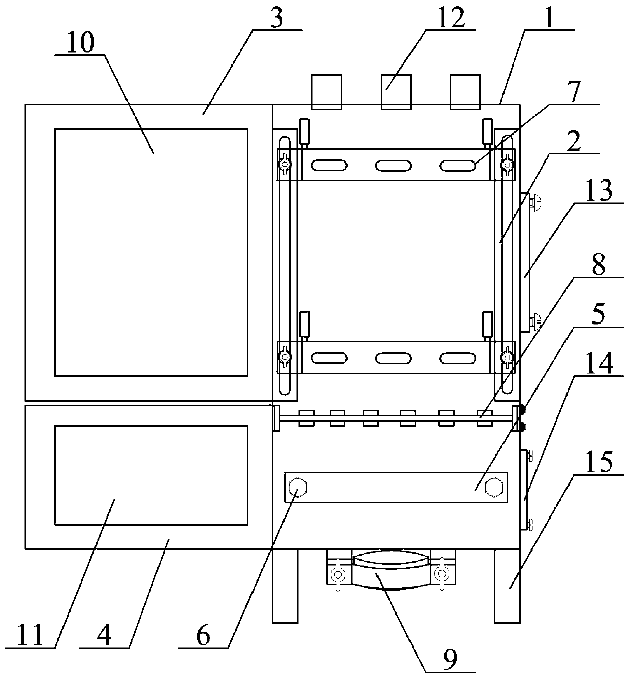 Adjustable compact electric appliance mounting device for air insulation ring main unit