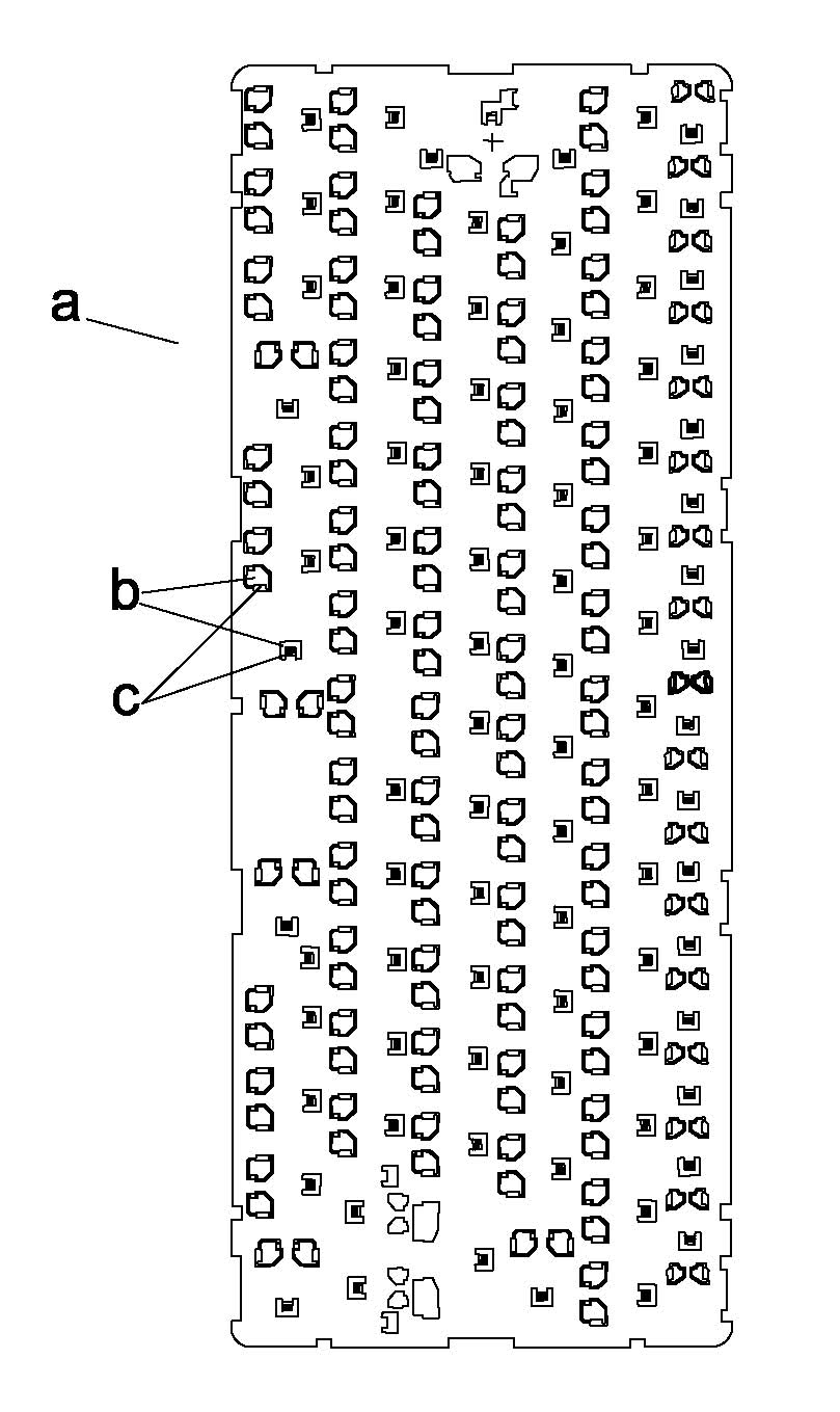 Keyboard adopting plastic-injection baseboard and production method of keyboard