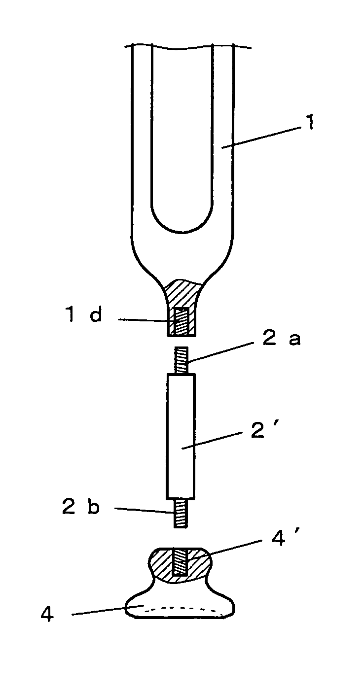 Tunning fork type therapeutic utensil