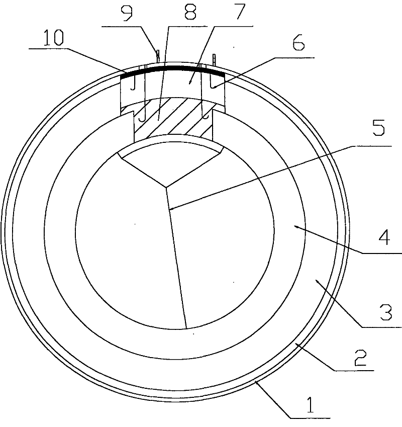 Repatching method for top liner of blast furnace hot-wind pipeline