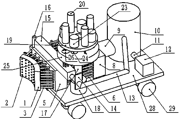 A dot-matrix green plant spraying device and method