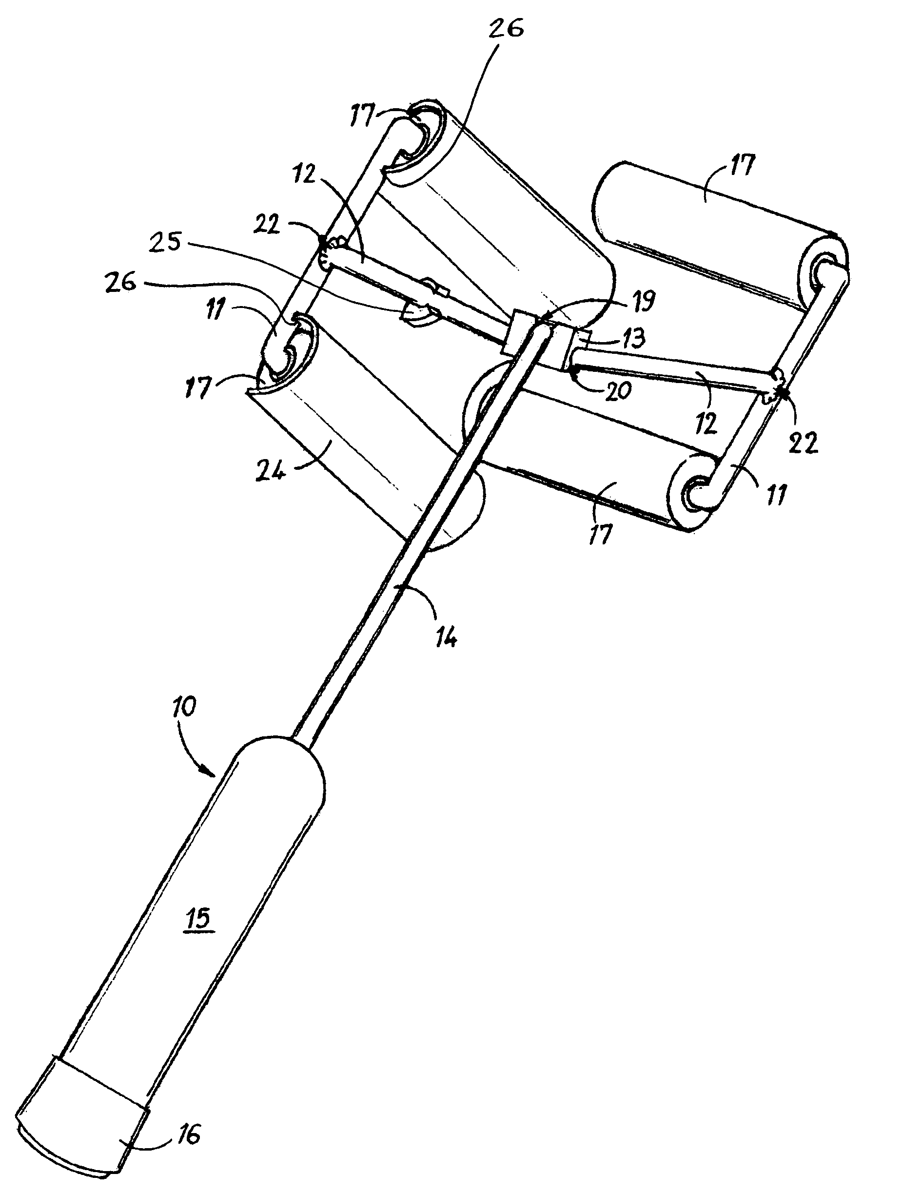 Multiple-roller corner painting tool