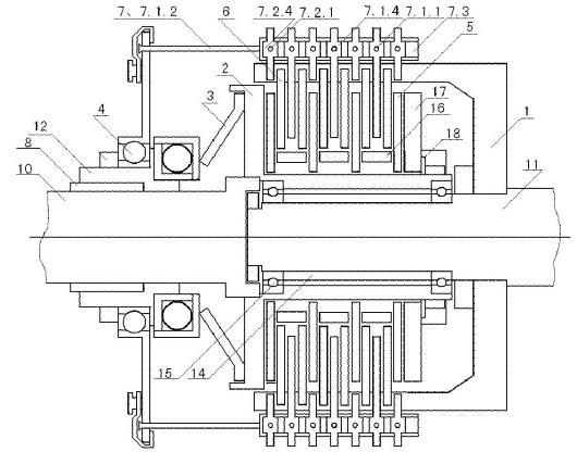 A New Type of Friction Clutch and Its Separation and Combination Device