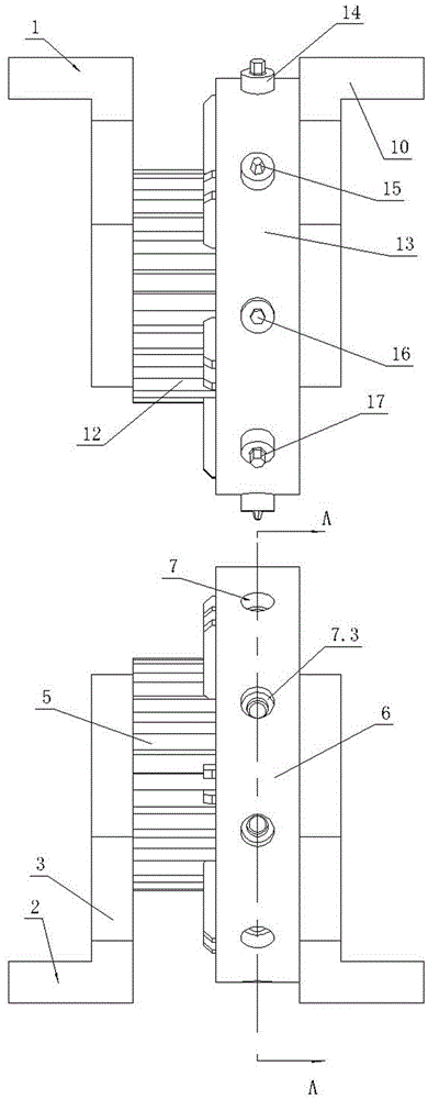 Continuous composite stamping die