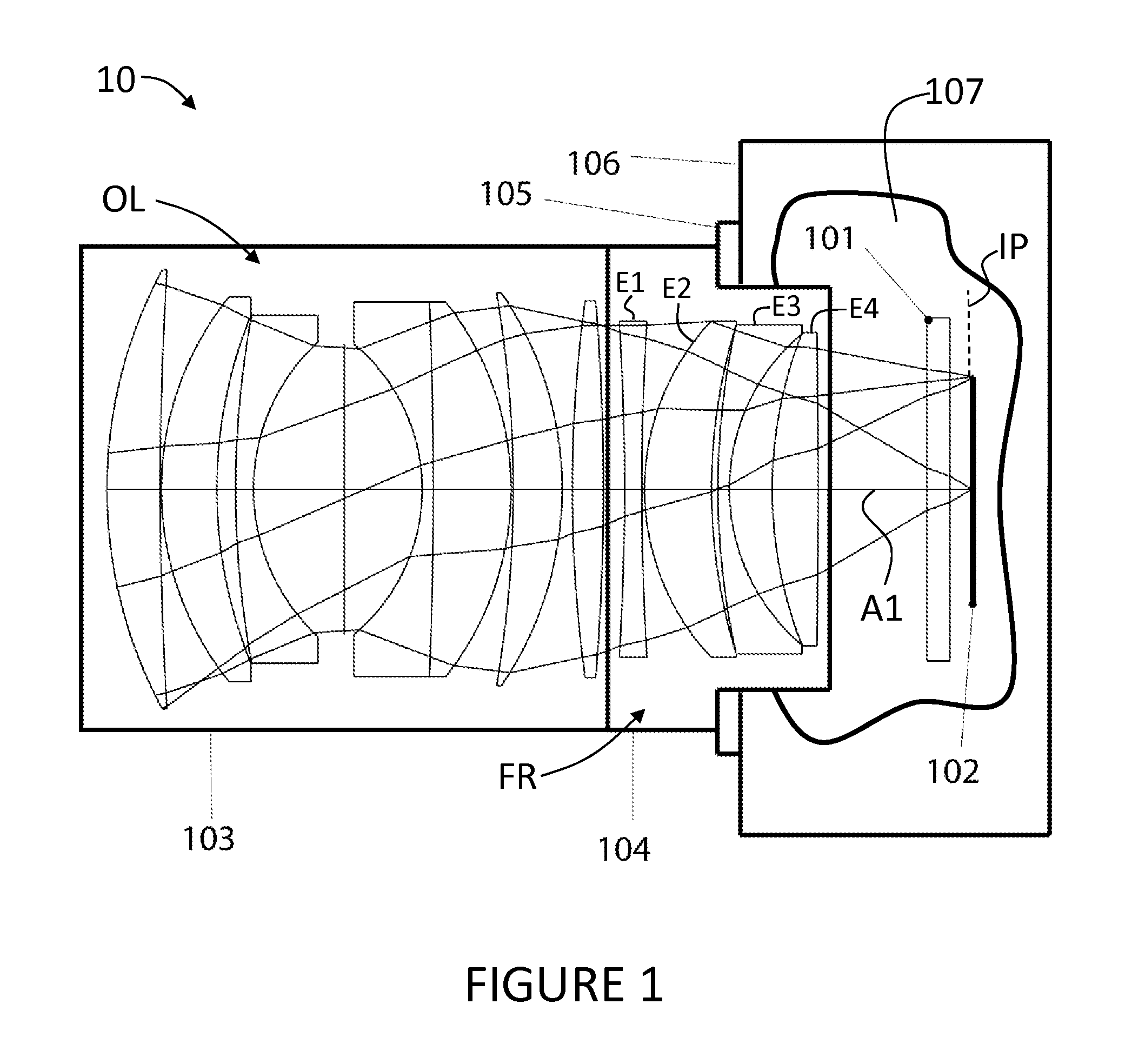 Optical attachment for reducing the focal length of an objective lens