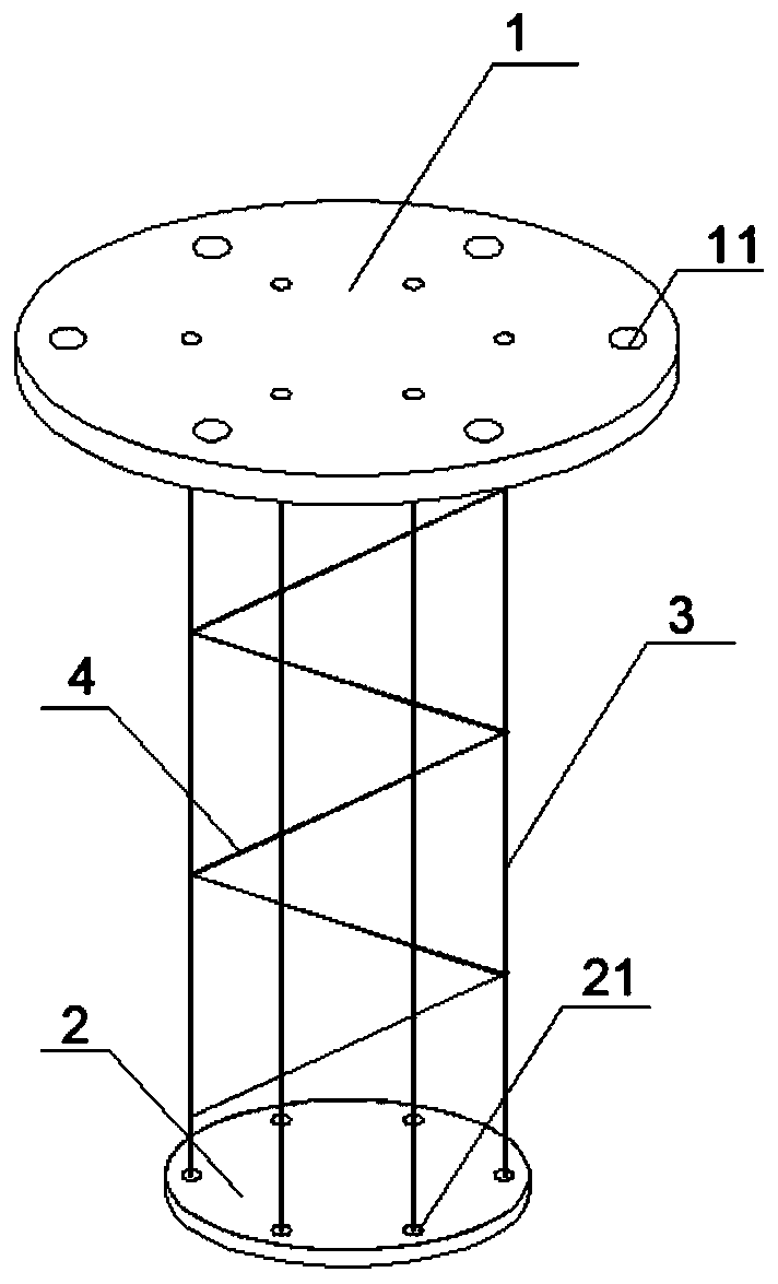 Connecting structure of precast pile and bearing platform and construction method