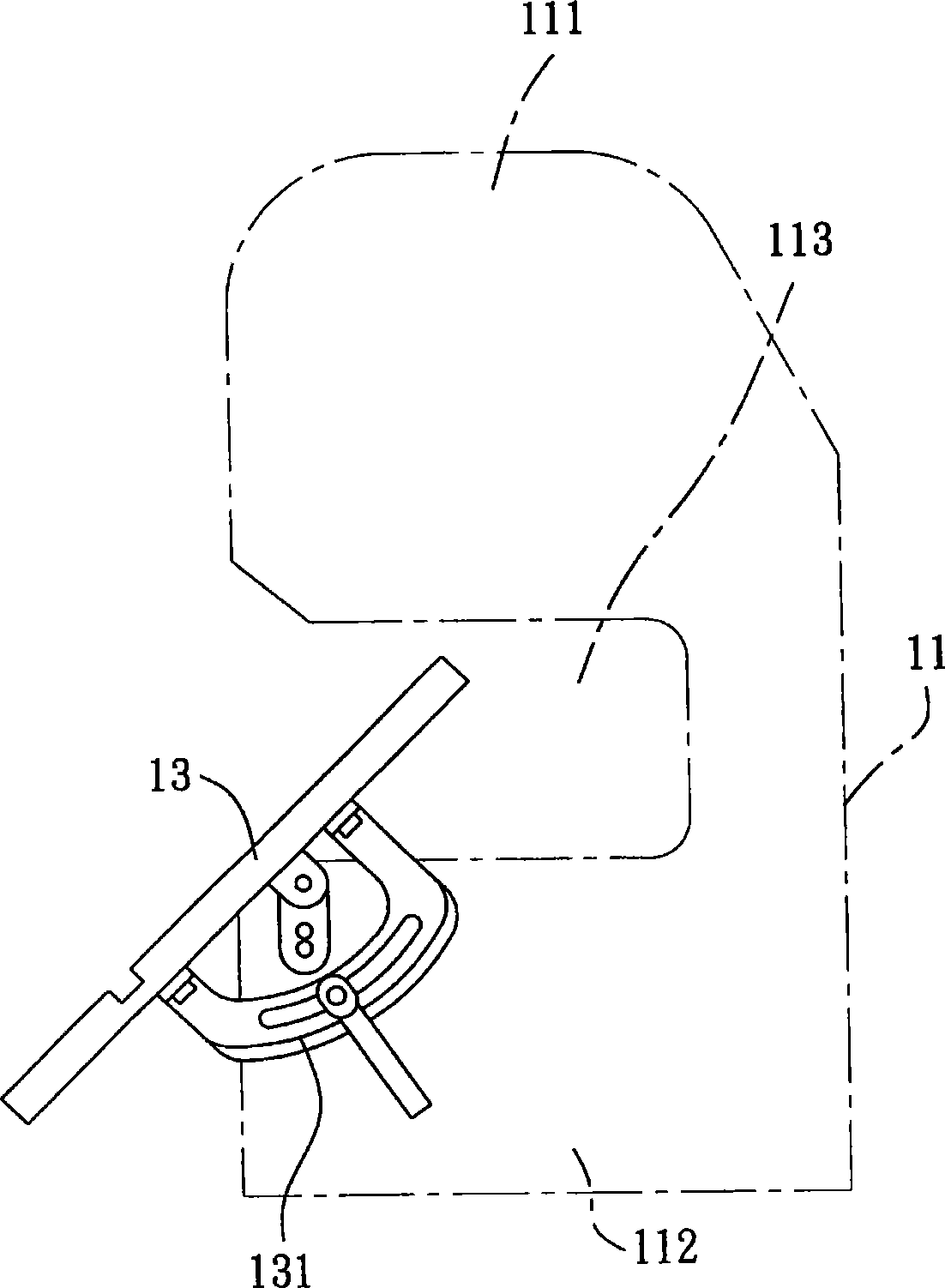 Band sawing machine with rotating angle