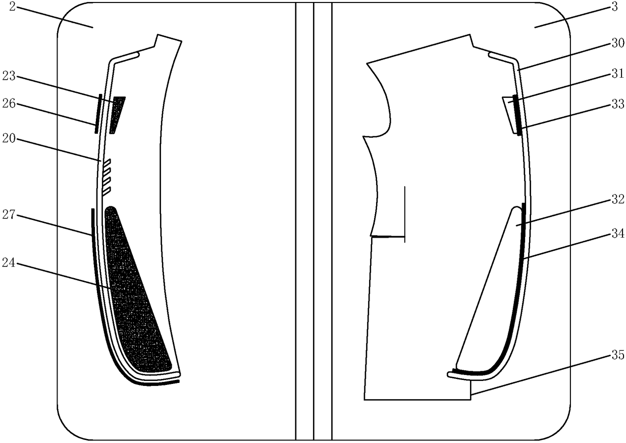 Western-style clothes front shirt and liner molding die and manufacturing method thereof