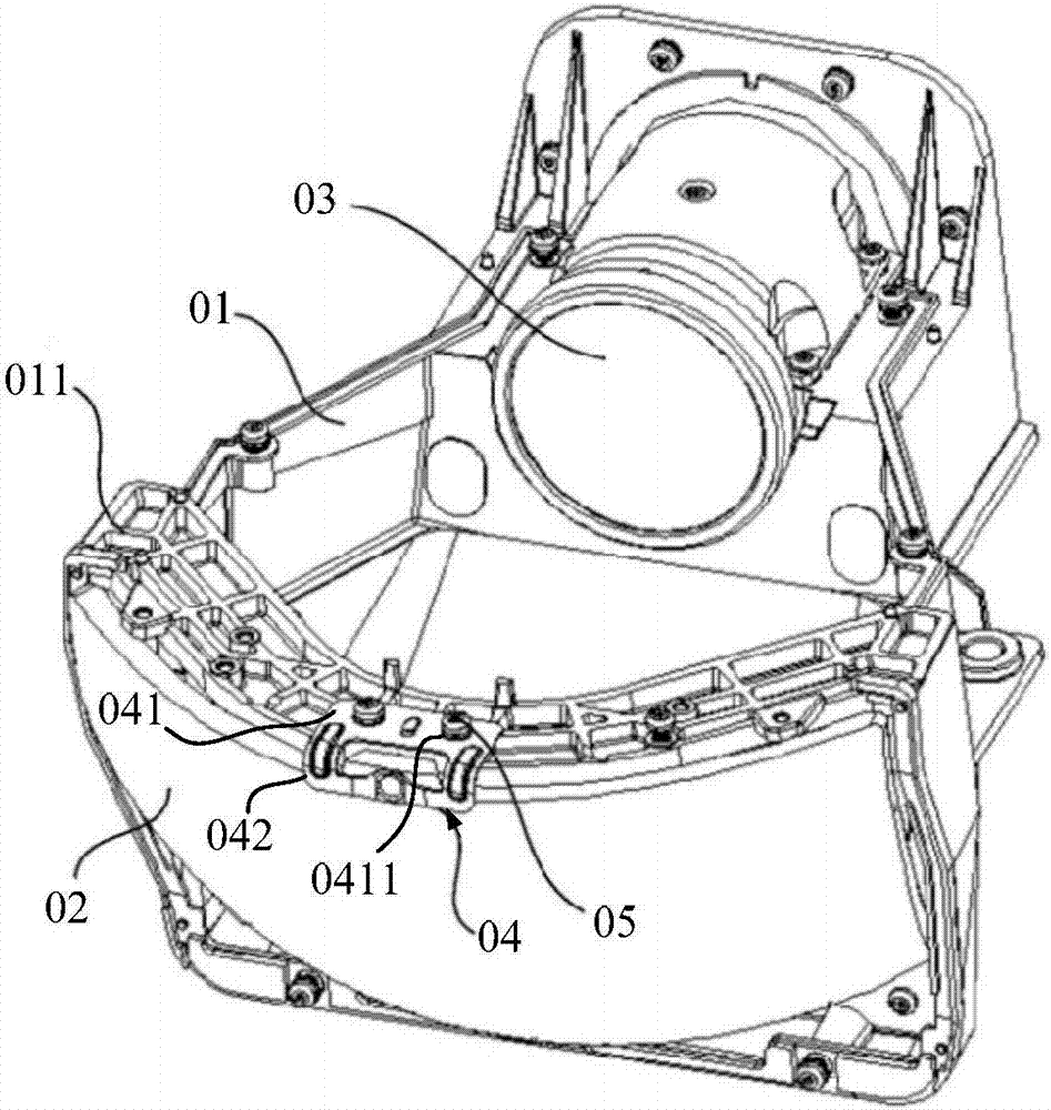 Adjusting mechanism of curved-surface reflection mirror in projector and projector