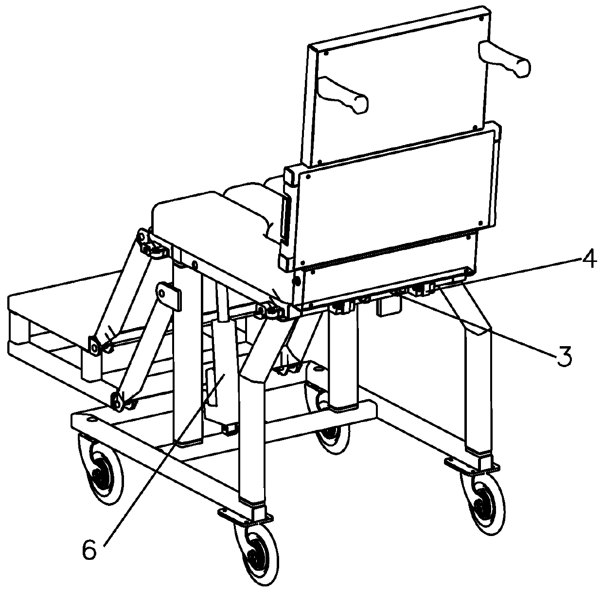 Bed-chair separated nursing bed wheelchair