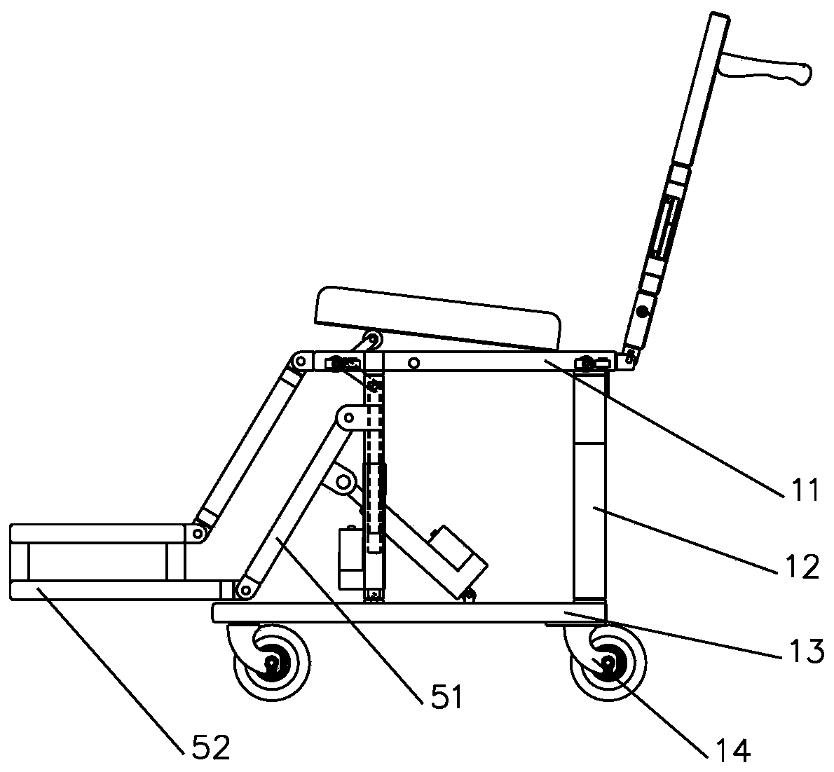 Bed-chair separated nursing bed wheelchair