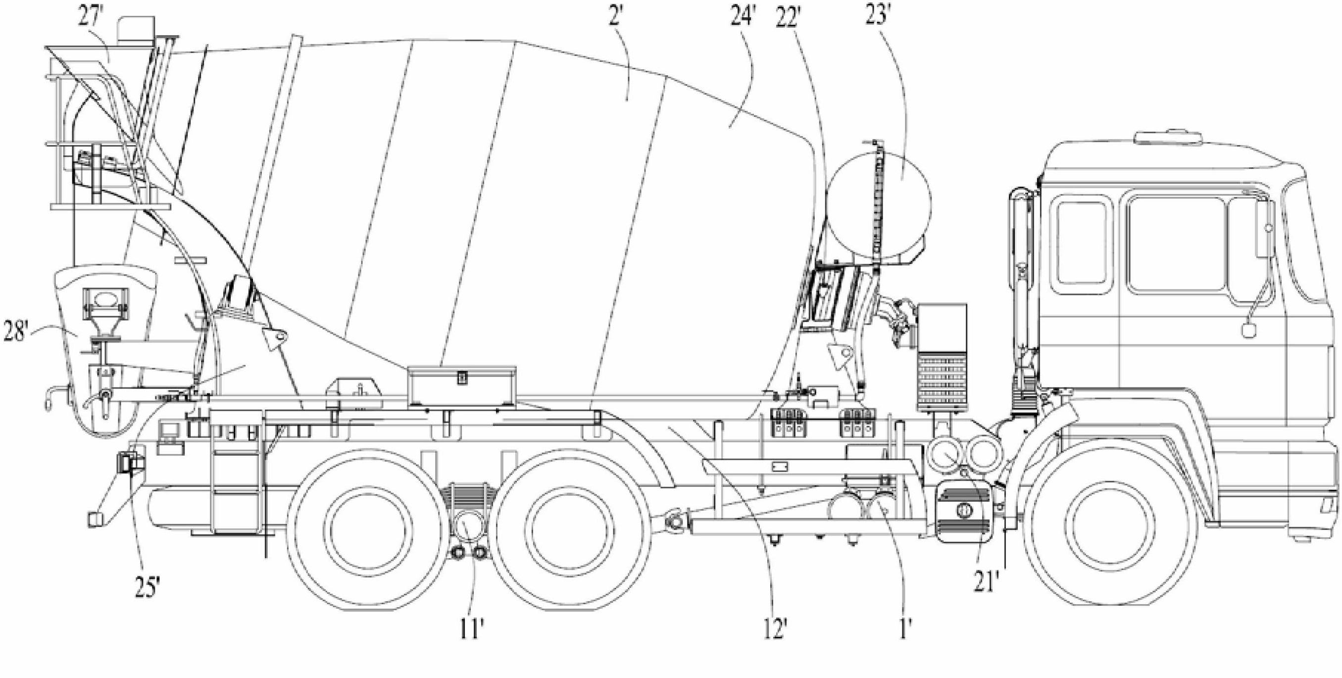 Concrete mixing truck