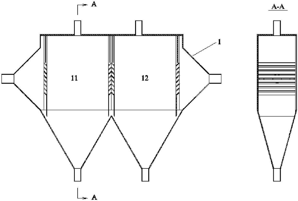 Double-moving-bed reactor, application thereof to flue gas dedusting and denitrating integration device and treatment method