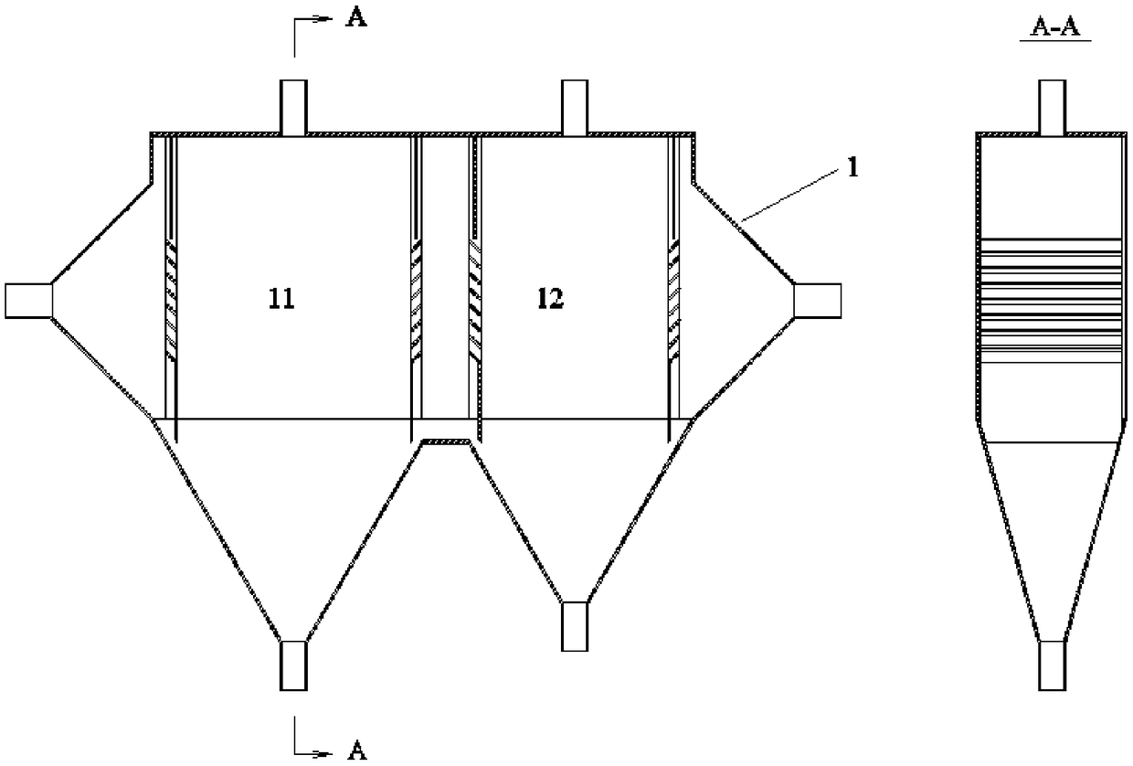 Double-moving-bed reactor, application thereof to flue gas dedusting and denitrating integration device and treatment method