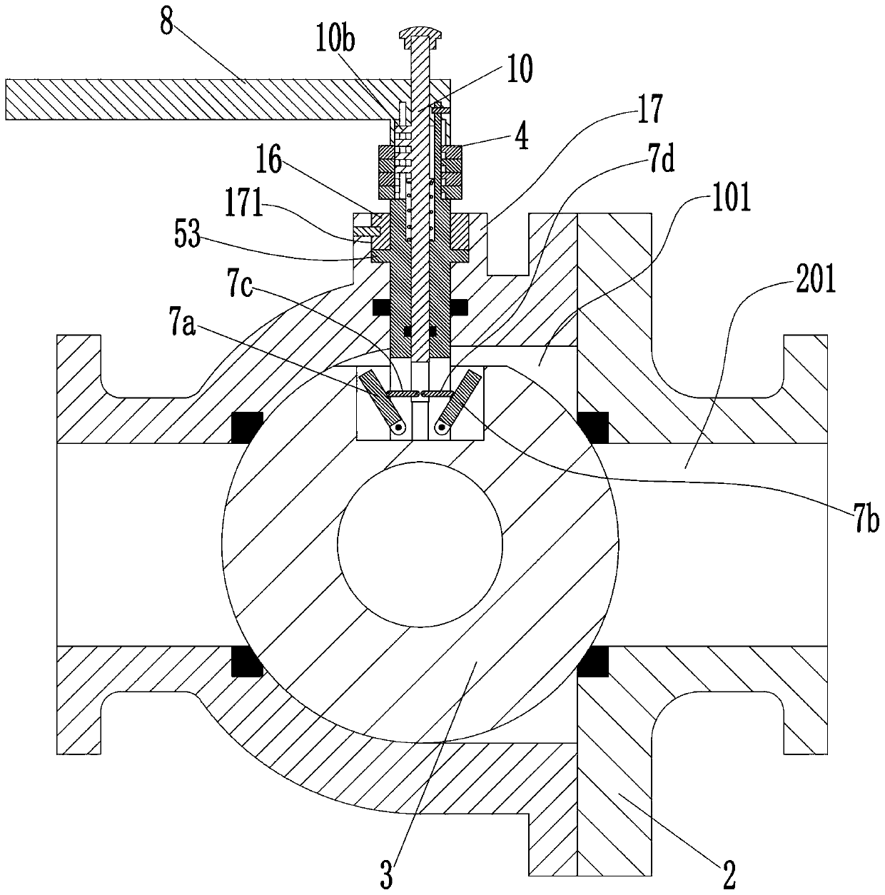 Ball valve with random adjustment preventing function