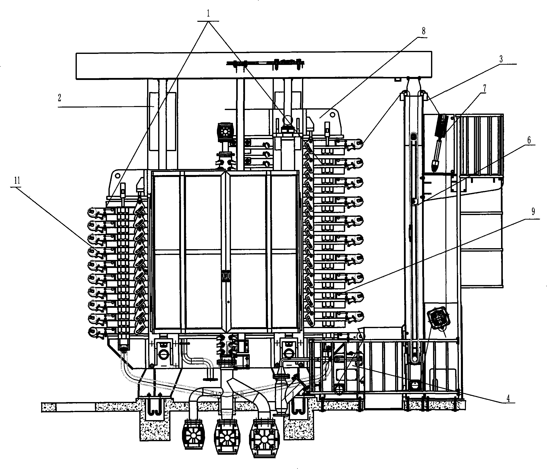 Vertical type blotter press