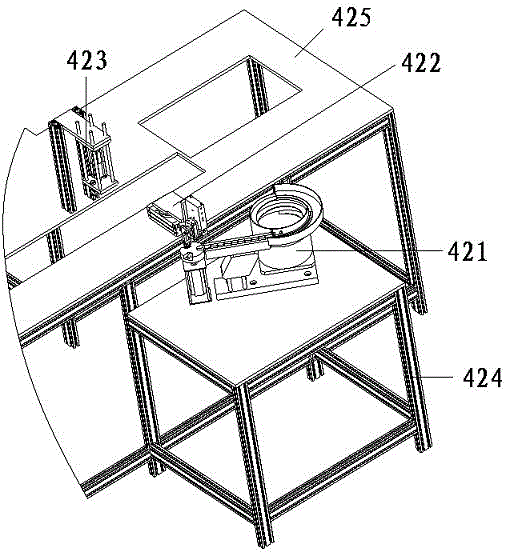 Lining supply and press-in device of automobile door hinge assembly line