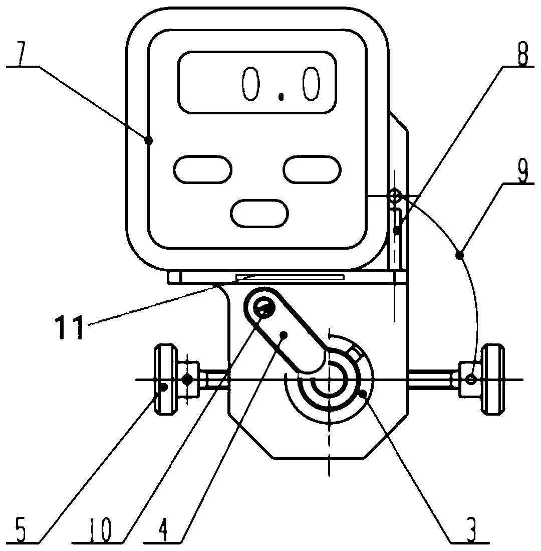 Adjustable flow blade rotation angle detection device and detection method