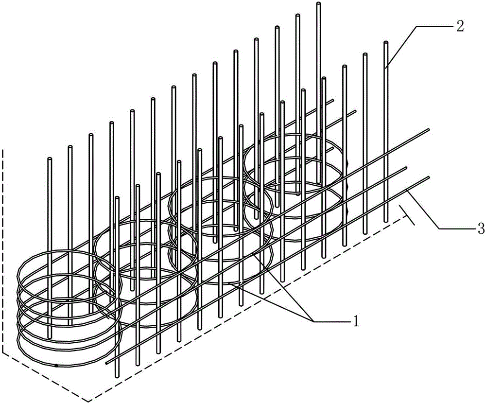 Concrete shear wall with continuous annular reinforcement structure