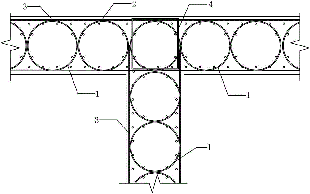 Concrete shear wall with continuous annular reinforcement structure