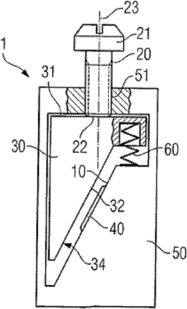 Connecting and clamping device for conductive body, particularly conductive body with wire nose