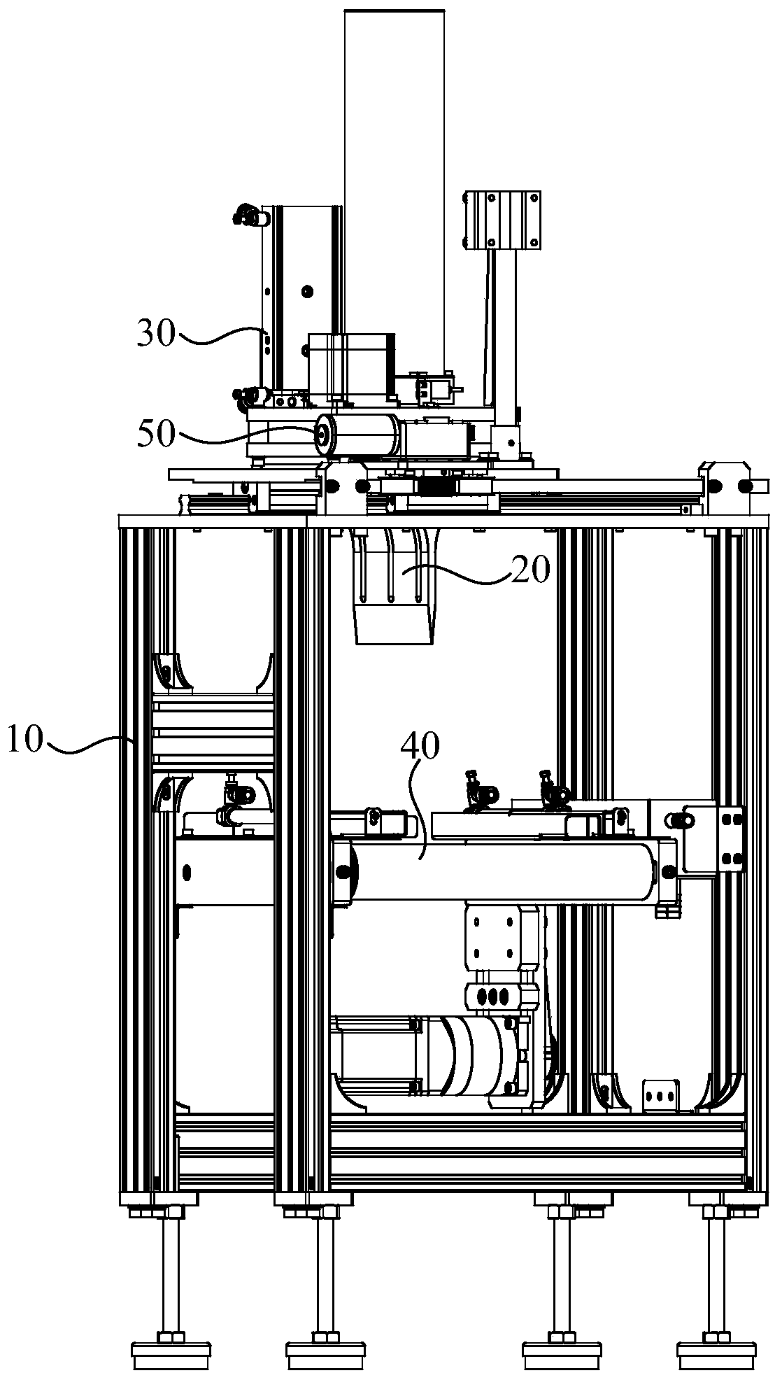 Food slitting device and baking machine