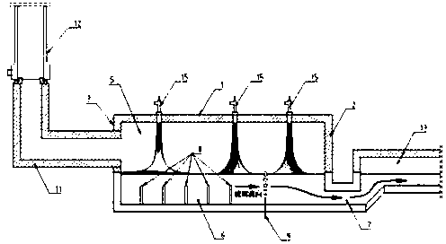 Glass fiber tank furnace structure and glass smelting method