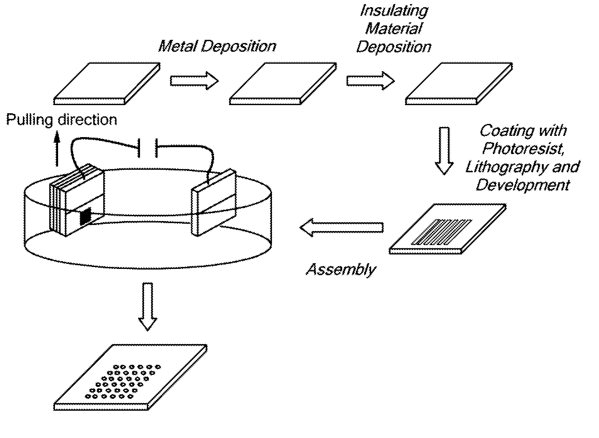 High rate electric field driven nanoelement assembly on an insulated surface