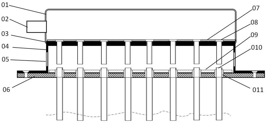 Screen plate type glue-sealed blowback hollow fiber membrane assembly