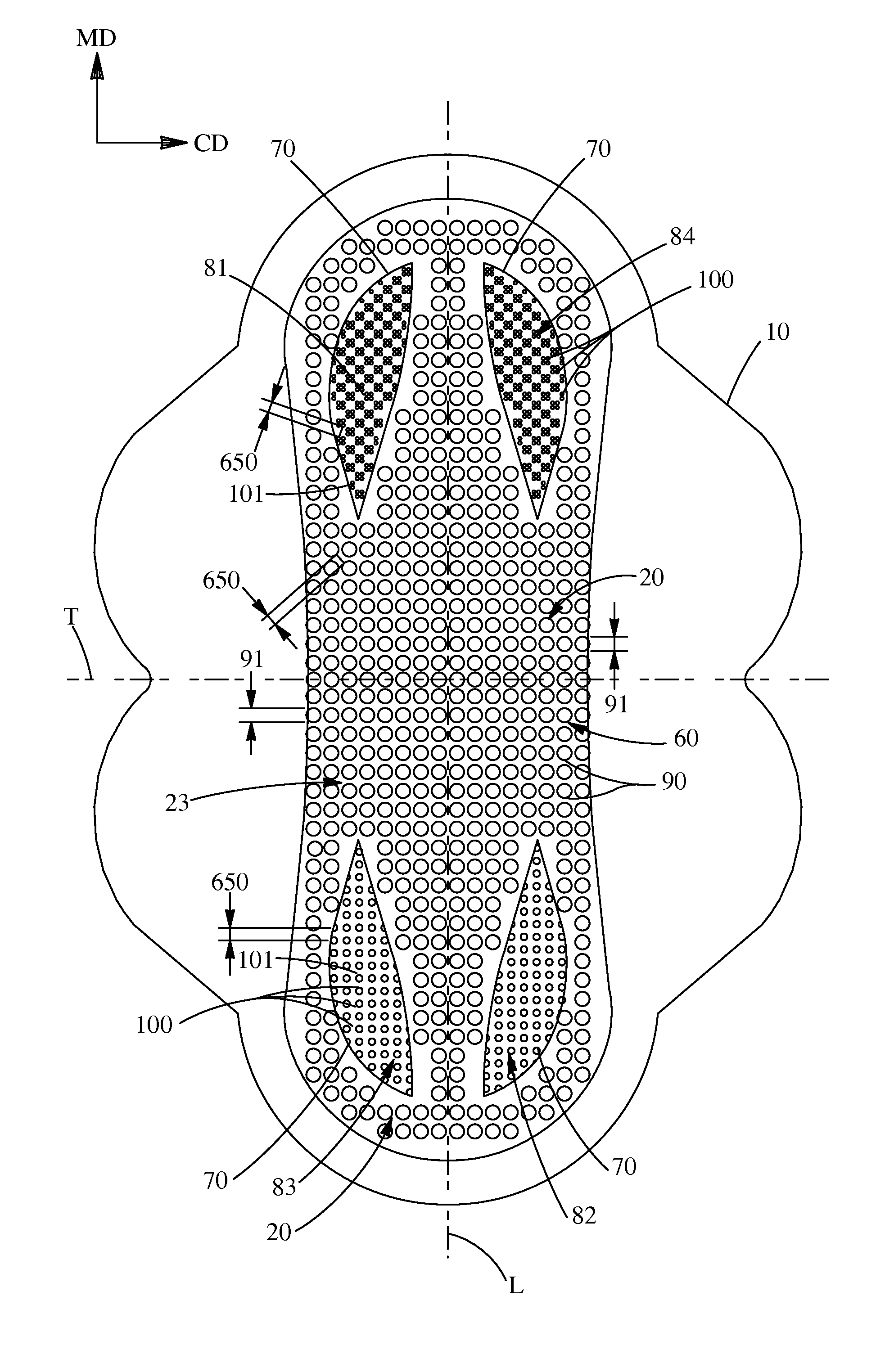 Absorbent article comprising fluid handling zones