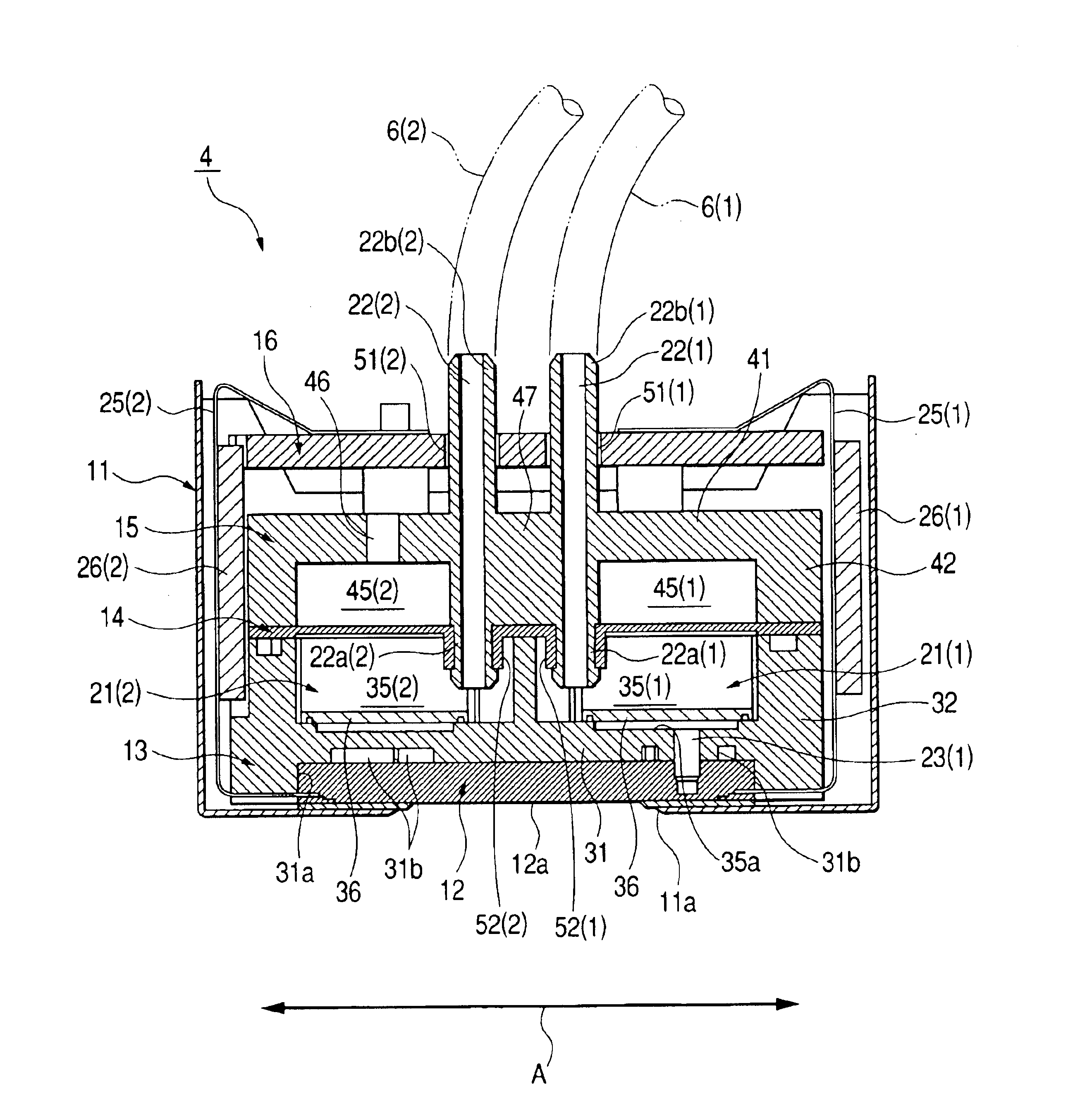 Head unit in ink jet printer