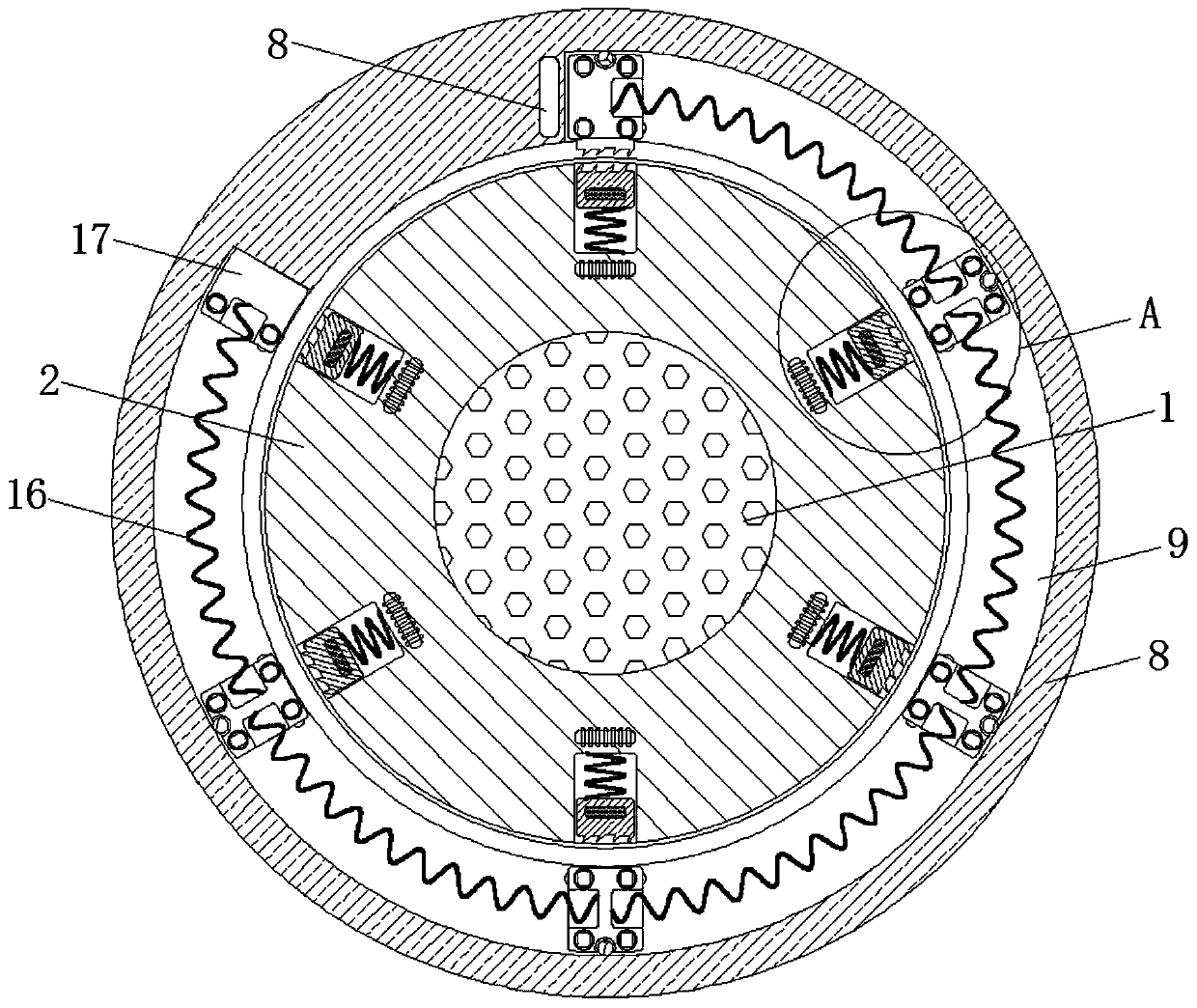 Centrifugal force change-based device for preventing stirring device from stalling