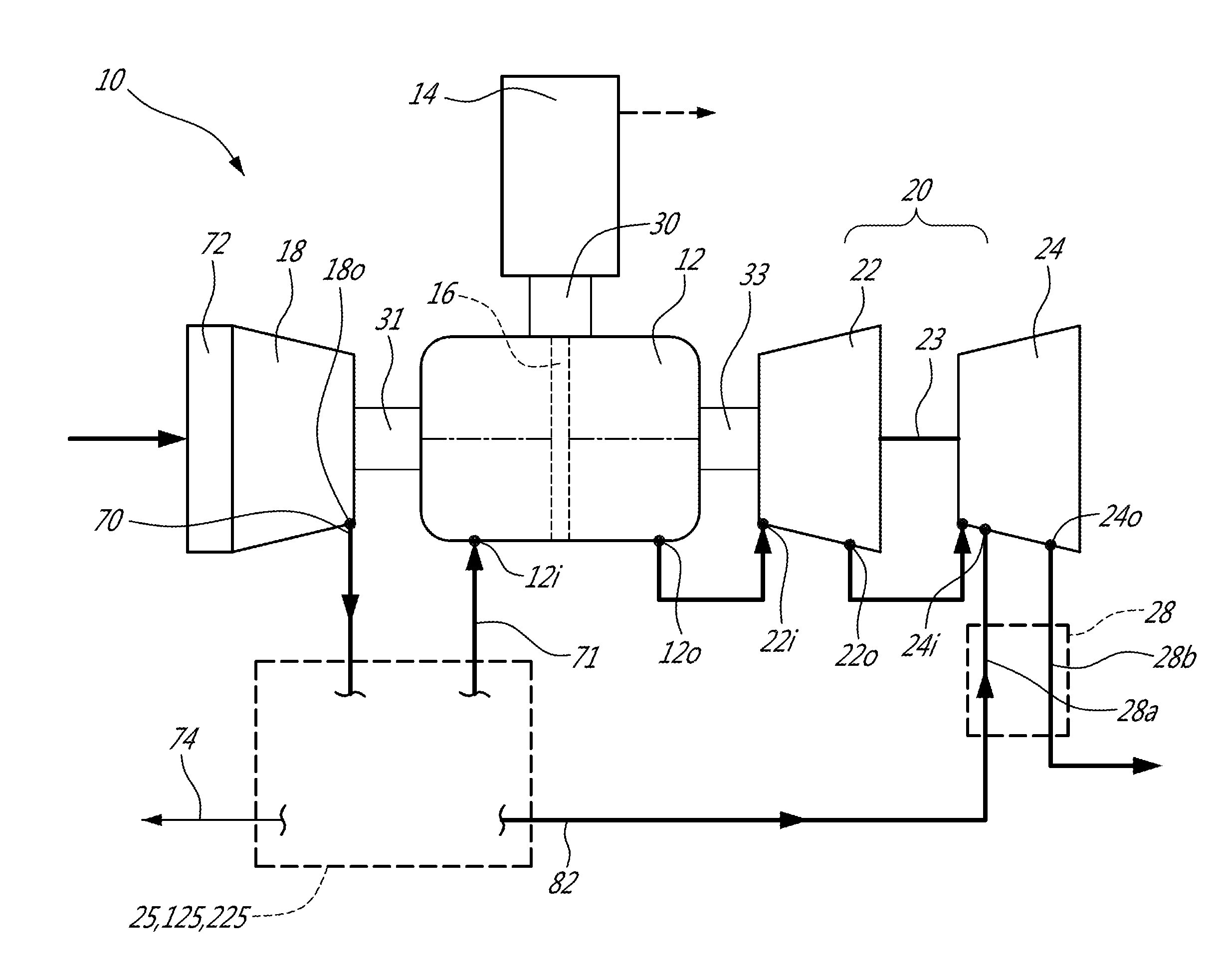 Compound engine assembly with bleed air