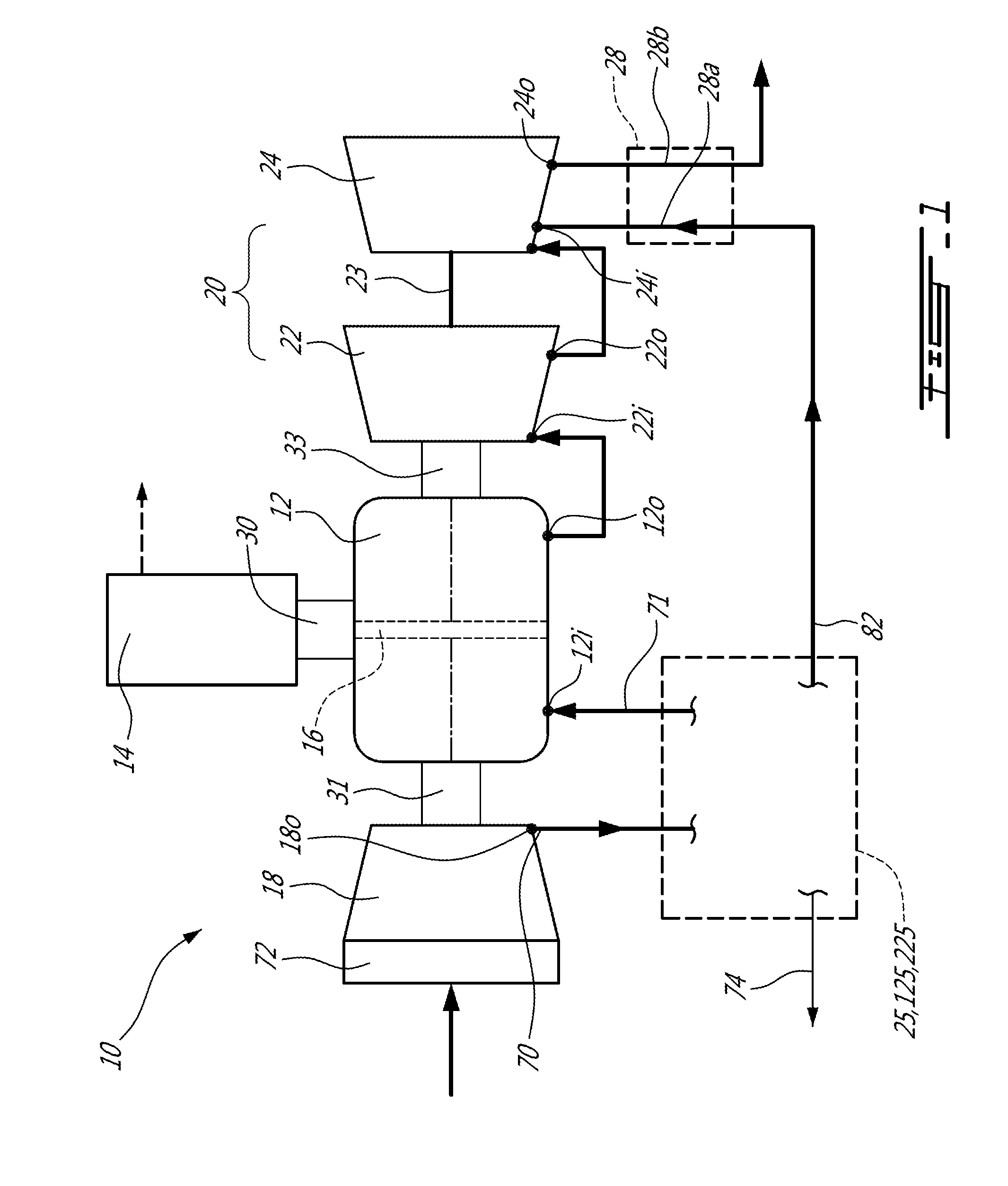 Compound engine assembly with bleed air