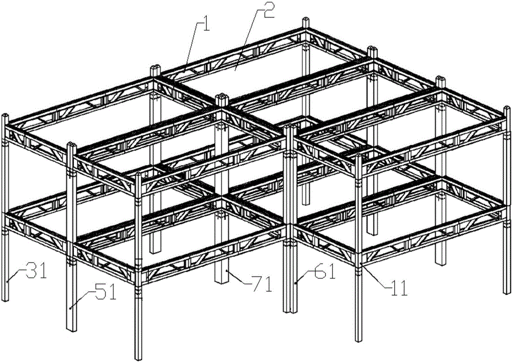 Assembled light steel frame mortise-tenon inserted-connected structure and mounting method